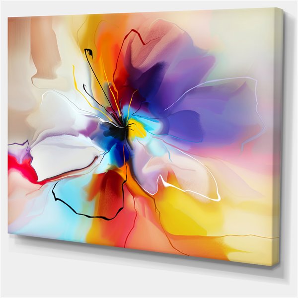 Designart Canada Multicolour Creative Flower 40-in x 30-in Wall Art