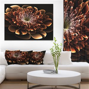 Designart Canada Brown Fractal Flower Mordern Floral 40-in x 30-in Wall Art