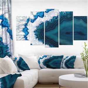 Designart Canada Blue Brazilian Geode 32-in x 60-in 5 Panel Wall Art