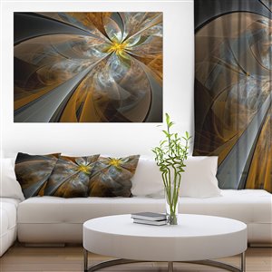 Wall Art - Symmetrical Yellow Fractal Flower - 40