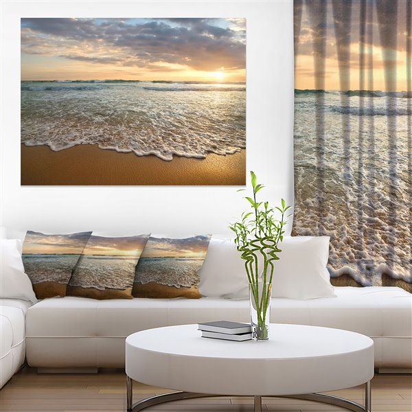 Designart Canada Bright Cloudy Sunset in Calm Ocean 30-in x 40-in Wall ...