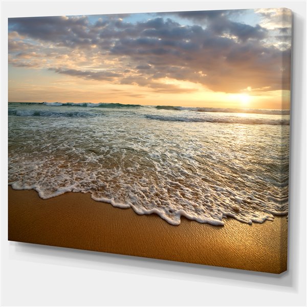 Designart Canada Bright Cloudy Sunset in Calm Ocean 30-in x 40-in Wall Art