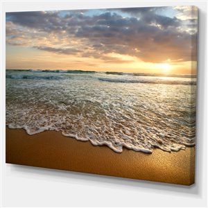 Wall Art - Bright Cloudy Sunset in Calm Ocean - 40