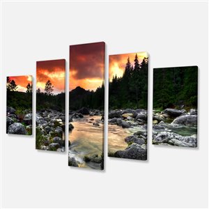 Toile, coucher de soleil et montages, 60