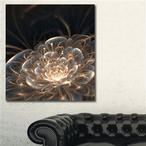 Designart Canada Fractal Flower with Golden Rays Print on Canvas 30-in x 40-in