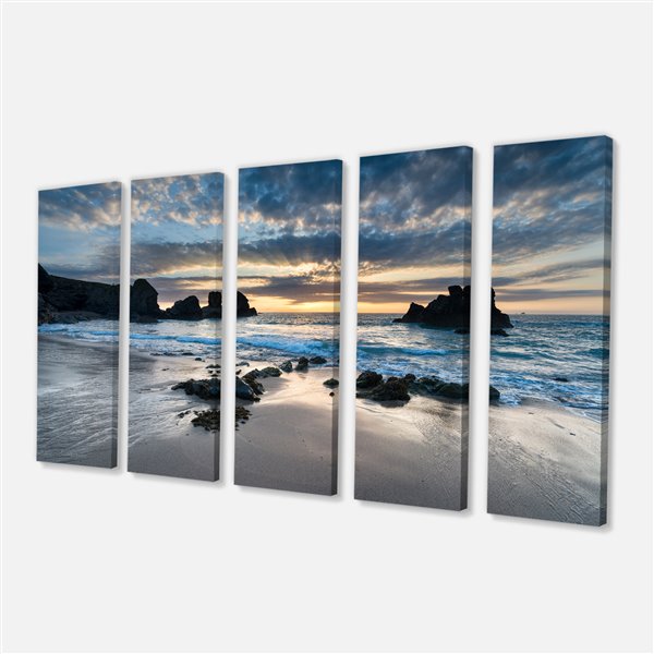 Designart Canada Porthcothan Bay Canvas Print 28-in x 60-in 5 Panel Wall Art