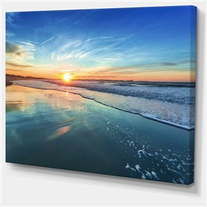 Designart Canada Blue Landscapes with Distant Sunset 30-in x 40-in Wall Art