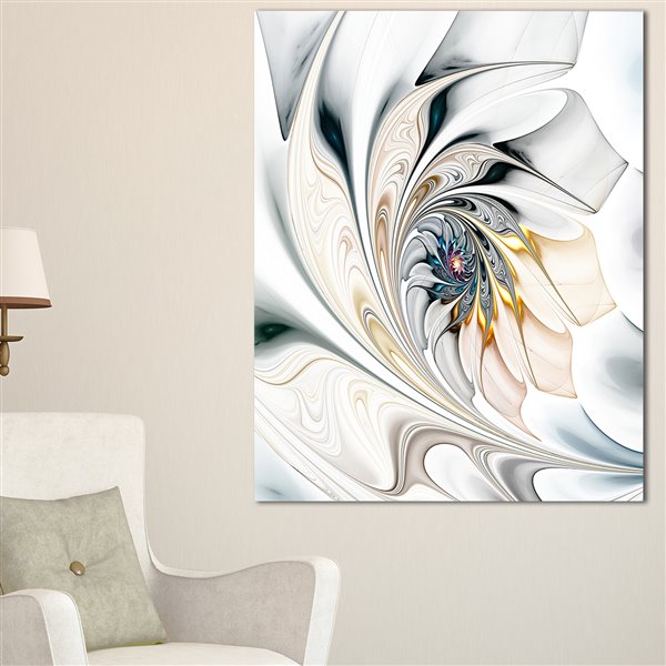 Designart Canada White Stained Glass 30-in x 40-in Canvas Print Wall ...