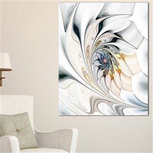 Designart Canada White Stained Glass 30-in x 40-in Canvas Print Wall Art