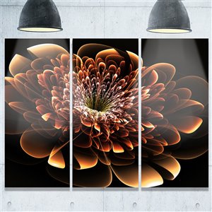 Designart Canada Brown Fractal Flower Metal Wall Art 28-in x 36-in 3 Panel Wall Art