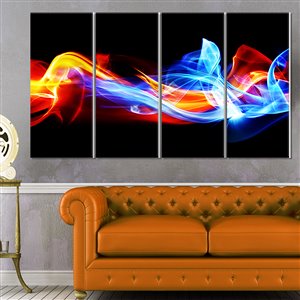 Designart Canada Fire and Ice Metal Wall Art 28-in x 48-in 4 Panel Wall Art