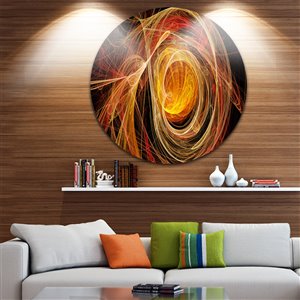 Designart Canada Orange Ball of Yarn 23-in Round Metal Wall Art