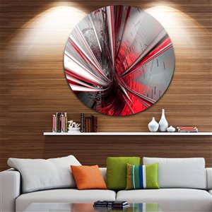 Designart Canada Fractal 3D 11-in Round Metal Wall Art