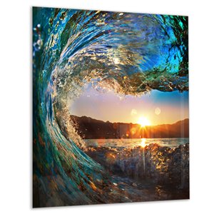 Designart Canada Ocean Waves 40-in x 30-in Metal Wall Art