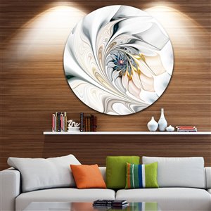 Designart Canada Stained Glass 11-in Round Metal Wall Art