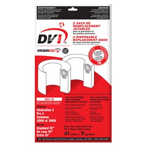 Drainvac Disposable Paper Dust Bags (2 Pack)