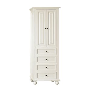 Avanity Thompson 24-in French White Linen Tower 4-Drawer and 2-Door