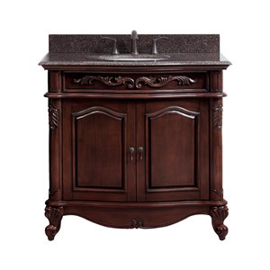Avanity Provence 37-in Single Sink Cherry Bathroom Vanity with Granite Top