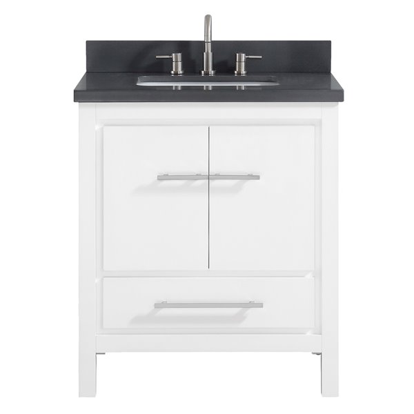 Meuble-lavabo simple blanc Riley d'Azzuri de 31 po avec comptoir en quartz