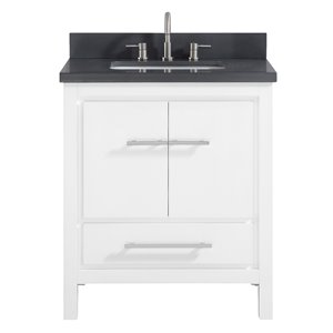 Meuble-lavabo simple blanc Riley d'Azzuri de 31 po avec comptoir en quartz