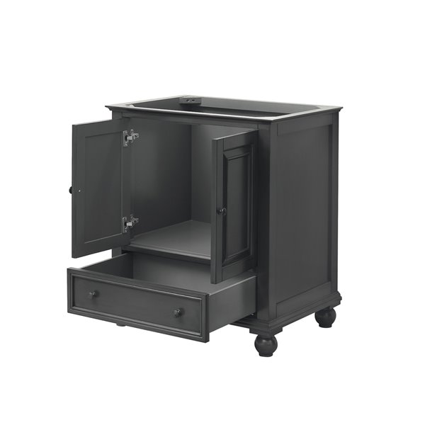 Meuble-lavabo simple Thompson d'Avanity de 31 po gris charbon avec comptoir de marbre de Carrare