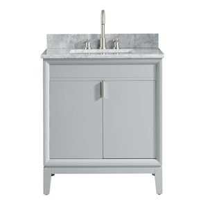 Avanity Emma 31-in Dove Grey Single Sink Bathroom Vanity with Carrera White Marble Top