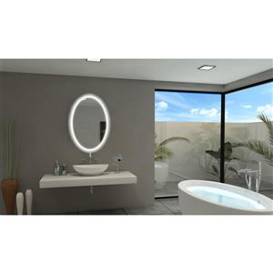 Paris Mirror Backlit 24-in x 36-in 6000K Oval Mirror