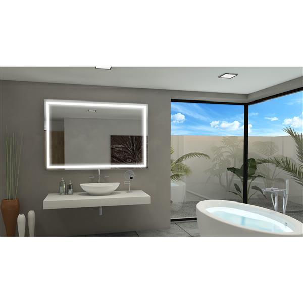 Paris Mirror With Led Lighting 60 In X 40 6000k 24v Paris Mirror With Led Lighting 60 In X