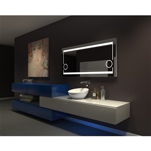 Miroir Aurora illuminé, 60 po x 28 po, 3000K