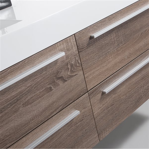 GEF Rosalie 60-in Soft Oak Double Sink Bathroom Vanity with Acrylic Countertop