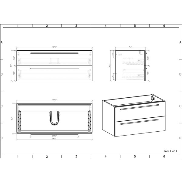 Meuble-lavabo simple blanc Rosalie par GEF avec comptoir en acrylique de 48 po