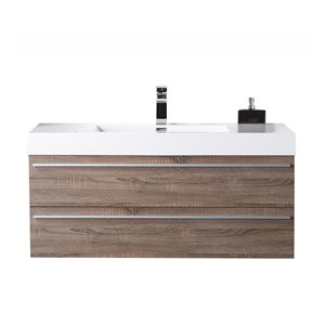 GEF Rosalie 48-in Soft Oak Single Sink Bathroom Vanity with Acrylic Top