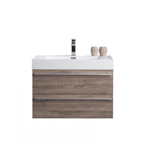 GEF Rosalie 30-in Soft Oak Single Sink Bathroom Vanity with Acrylic Top
