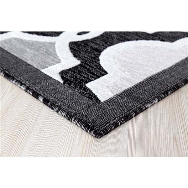 Tapis Illian, 8 pi x 11 pi, noir