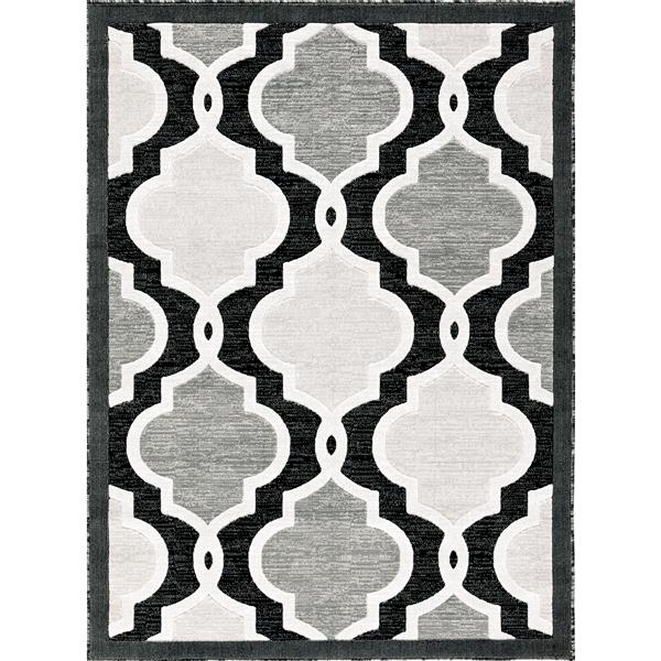 Tapis Illian, 8 pi x 11 pi, noir