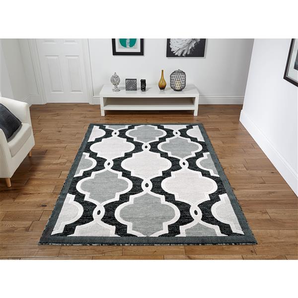 Tapis Illian, 2 pi x 8 pi, noir