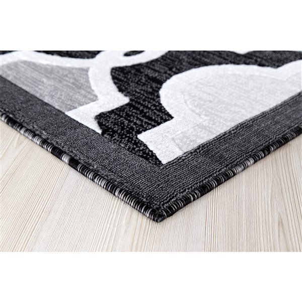 Tapis Illian, 5 pi x 8 pi, noir