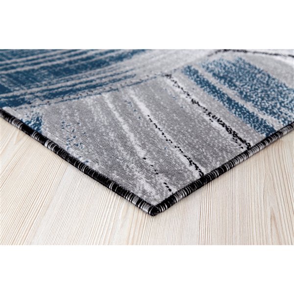 Tapis Evelyn, 2 pi x 3 pi, gris/bleu foncé