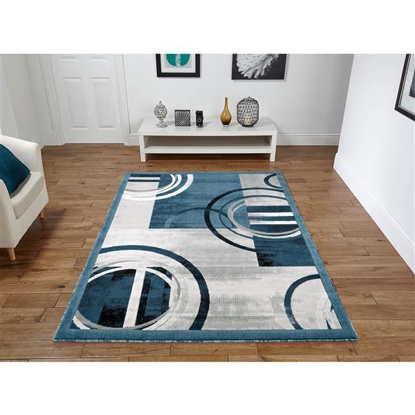 Tapis ARIANA de la collection Luminance, bleu foncé, 2 pix3 pi