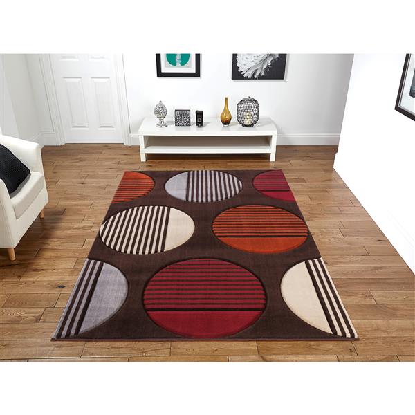 Segma Reflections 5ft x 8ft Petunia Brown Area Rug RONA