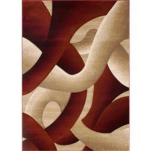 Segma Reflections 2-ft x 3-ft Red Beige Area Rug