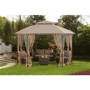 Abri-soleil avec moustiquaire Sunjoy, 12'x10' , brun clair