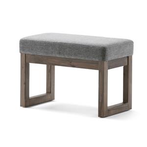 Simpli Home Milltown 26.8-in x 14.4-in x 18.4-in Grey Small Ottoman Bench