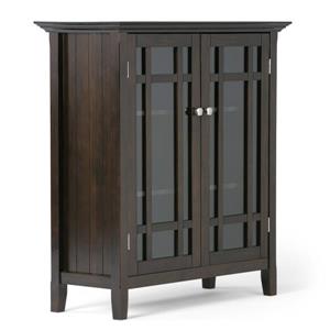 Armoire de rangement moyenne et buffet Bedford, brun tabac