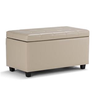 Banc de rangement rectangulaire Cosmopolitan, crème satiné