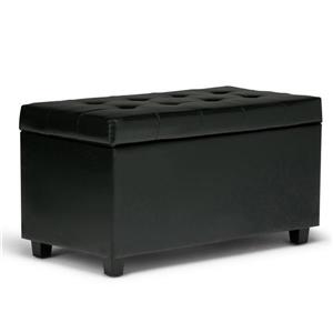 Banc de rangement rectangulaire Cosmopolitan, noir minuit