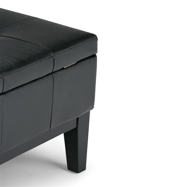 Simpli Home Dover 35 8 In X 35 8 In X 18 5 In Midnight Black Square Coffee Table Ottoman Axcot 235 Bl Rona