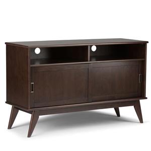 Simpli Home Draper Auburn Brown Mid-Century Tall TV Media Stand