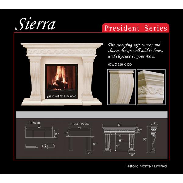 Historic Mantels Limited Sierra Fireplace Mantel Ivory Ps16000 Rona