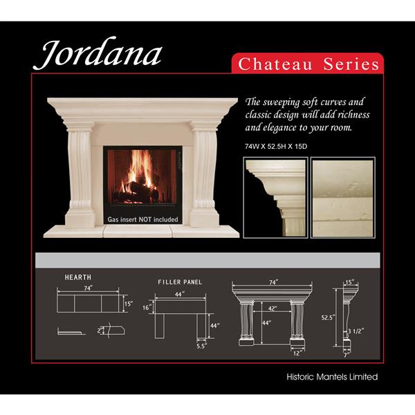 Historic Mantels Limited Chateau Jordana Fireplace Mantel Ivory